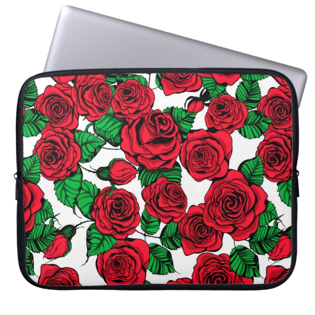 Capa Para Notebook padrão Rosa vermelha (Frente)