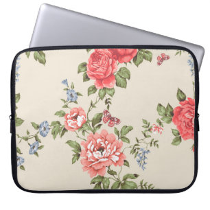 Capa Para Notebook PADRÃO rosa vermelha SEM COSTURA COM CINTOS AZUISs