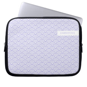 Capa Para Notebook Padrão Seigaiha Japonês da lavanda