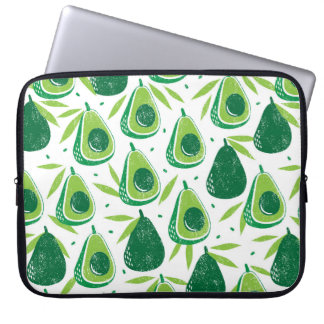 Capa Para Notebook Padrão sem costura com abacates. Carimbo texturiza