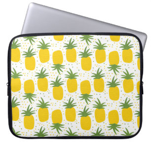 Capa Para Notebook Padrão sem costura com abacaxi. Ananás amarelo