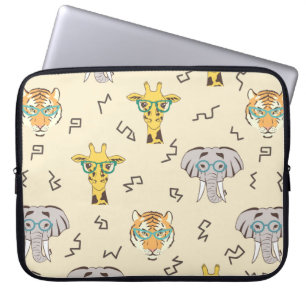 Capa Para Notebook Padrão sem costura com animais africanos fofos: g