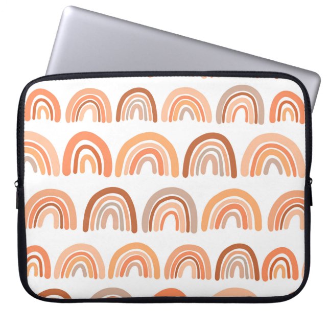 Capa Para Notebook Padrão sem costura com arco-íris. Textura desenhad (Frente)