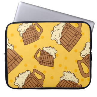 Capa Para Notebook Padrão sem costura com cerveja de espuma de madeir