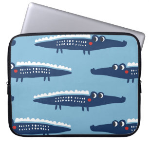 Capa Para Notebook Padrão sem costura com crocodilos