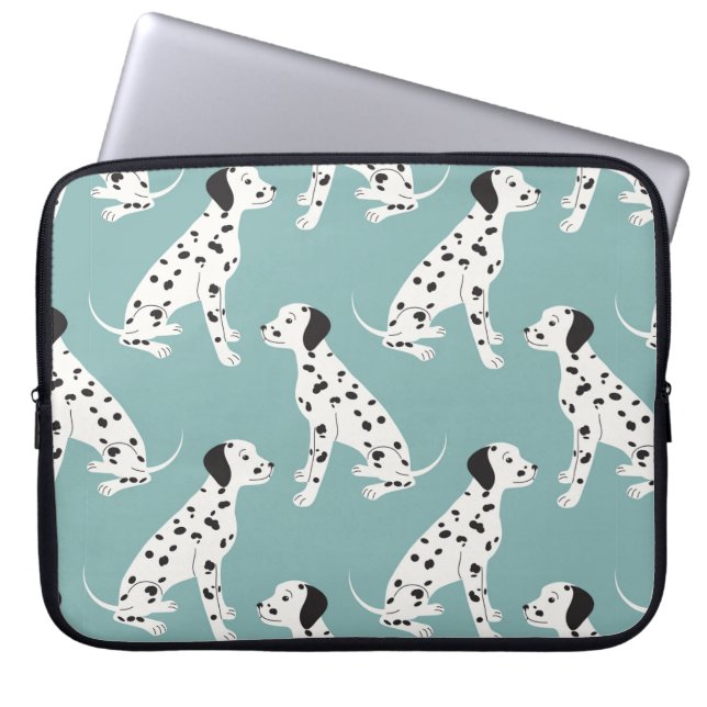 Capa Para Notebook Padrão sem costura com dalmaciano fofo (Frente)