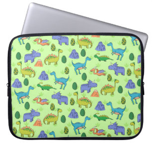 Capa Para Notebook Padrão sem costura com diferentes dinossauros fof
