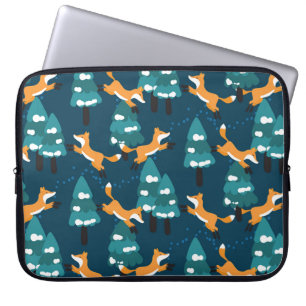 Capa Para Notebook Padrão sem costura com diferentes raposas.