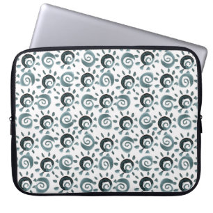 Capa Para Notebook Padrão sem costura com elemento decorativo a aqua