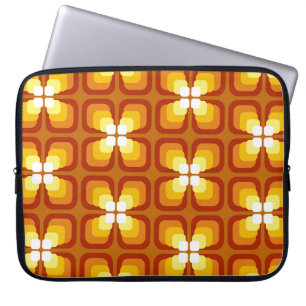 Capa Para Notebook Padrão sem costura com elementos florais de abstra