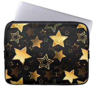 Capa Para Notebook Padrão sem costura com estrelas de Ouro