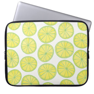 Capa Para Notebook Padrão sem costura com fatias de limão amarelas em
