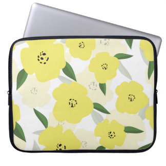 Capa Para Notebook Padrão sem costura com flores amarelas brilhantes 