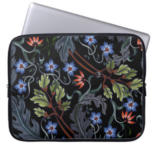 Capa Para Notebook Padrão sem costura com flores no estilo de deco de