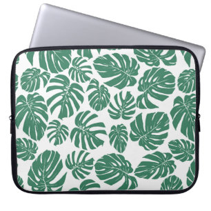 Capa Para Notebook Padrão sem costura com folhas de Monstera. Decorat