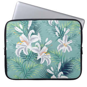Capa Para Notebook Padrão sem costura com folhas tropicais e real wc