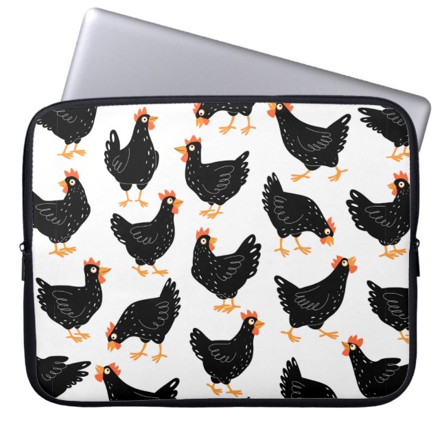 Capa Para Notebook Padrão sem costura com frango (Frente)