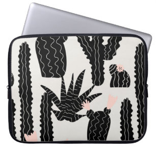 Capa Para Notebook Padrão sem costura com ilustração de cactos