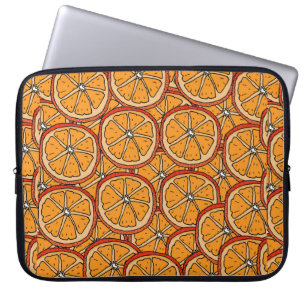 Capa Para Notebook Padrão sem costura com laranja. Textura sem fim