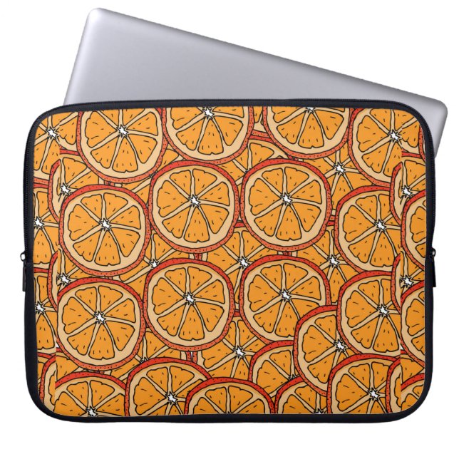 Capa Para Notebook Padrão sem costura com laranja. Textura sem fim (Frente)