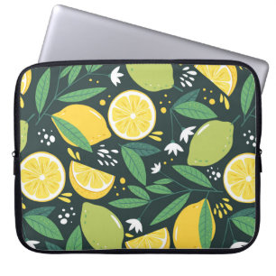 Capa Para Notebook Padrão sem costura com limões. Abstrato de arte