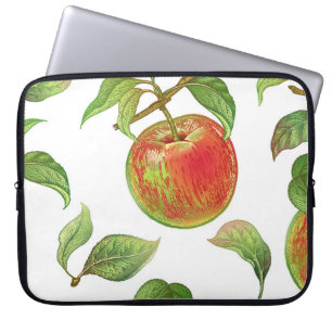 Capa Para Notebook Padrão sem costura com maçãs vermelhas. Vintag rea