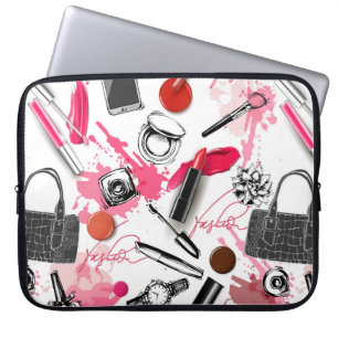 Capa Para Notebook Padrão sem costura com maquiagem pintada