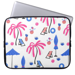 Capa Para Notebook Padrão sem costura com palmeiras abacaxis coconu