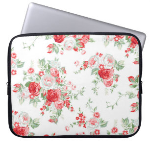 Capa Para Notebook Padrão sem costura com rosa de safra, design de ve