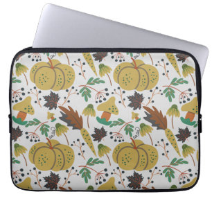 Capa Para Notebook Padrão sem costura de abóboras e cenouras tropicai