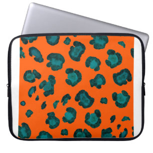 Capa Para Notebook Padrão sem costura de aquarela com pele-leopardo. 
