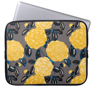 Capa Para Notebook Padrão sem costura de aquarelas com flores de camé