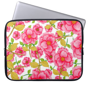 Capa Para Notebook Padrão sem costura de aquarelas com flores. Vintag