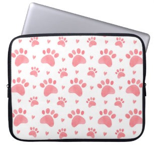 Capa Para Notebook Padrão sem costura de aquarelas das patas de gato