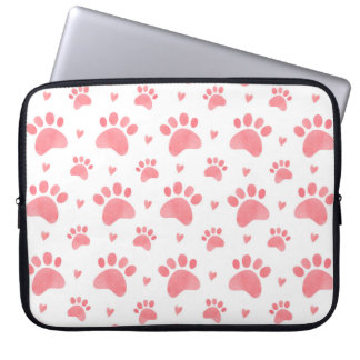 Capa Para Notebook Padrão sem costura de aquarelas das patas de gatos