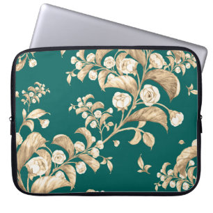 Capa Para Notebook Padrão sem costura de aquarelas de ramos em floraç