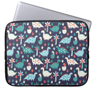 Capa Para Notebook Padrão sem costura de dinossauro bonito
