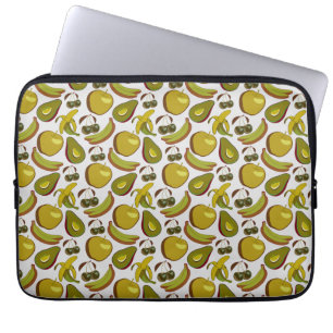 Capa Para Notebook Padrão sem costura de fruta tropical amarelo e bra