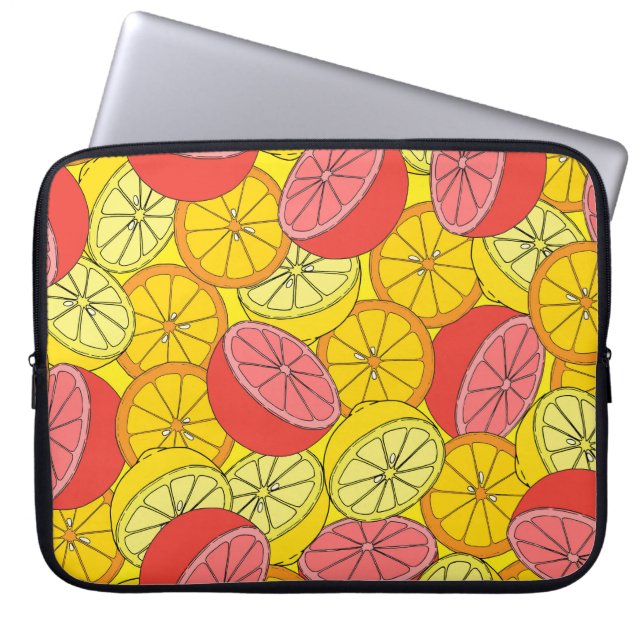 Capa Para Notebook Padrão sem costura de Frutas Citrus (Frente)