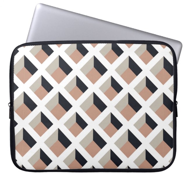 Capa Para Notebook Padrão sem costura de latência branca (Frente)