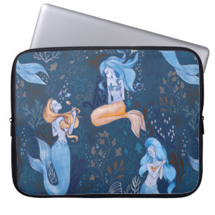 Capa Para Notebook Padrão sem costura desenhado à mão de uma bela