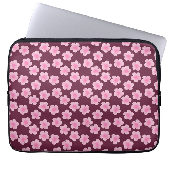Capa Para Notebook Padrão sem costura do Flor Frangipani Rosa (Frente)