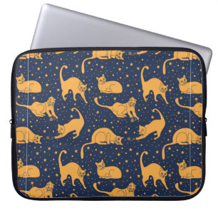 Capa Para Notebook Padrão sem costura, gatos engraçados em poses do d