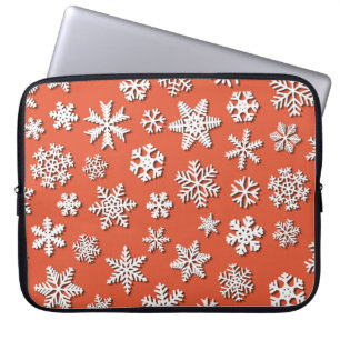 Capa Para Notebook Padrão sem costura Natal de flocos de neve com som
