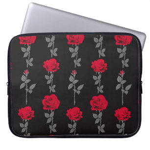 Capa Para Notebook Padrão sem costura rosa vermelha de flores de abst