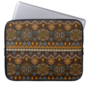 Capa Para Notebook Padrão sem descontinuidades. Ornamento étnico do