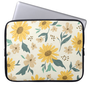 Capa Para Notebook Padrão sem soldadura de girassol. Margarida amarel