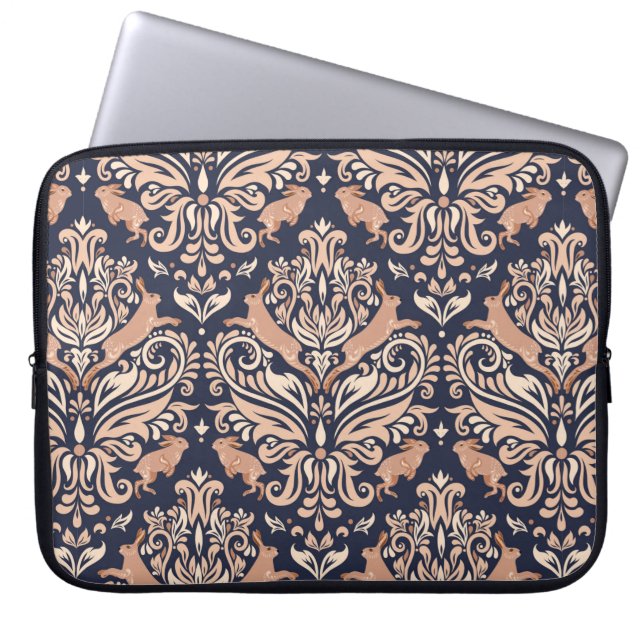 Capa Para Notebook Padrão simétrico sem soldadura no estilo Damask.  (Frente)