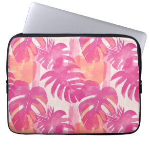Capa Para Notebook Padrão simples de abstrato com folhas de monstera,