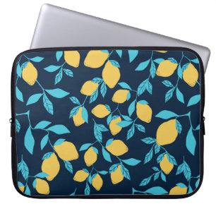 Capa Para Notebook Padrão simples de citros. limões maduros e folha